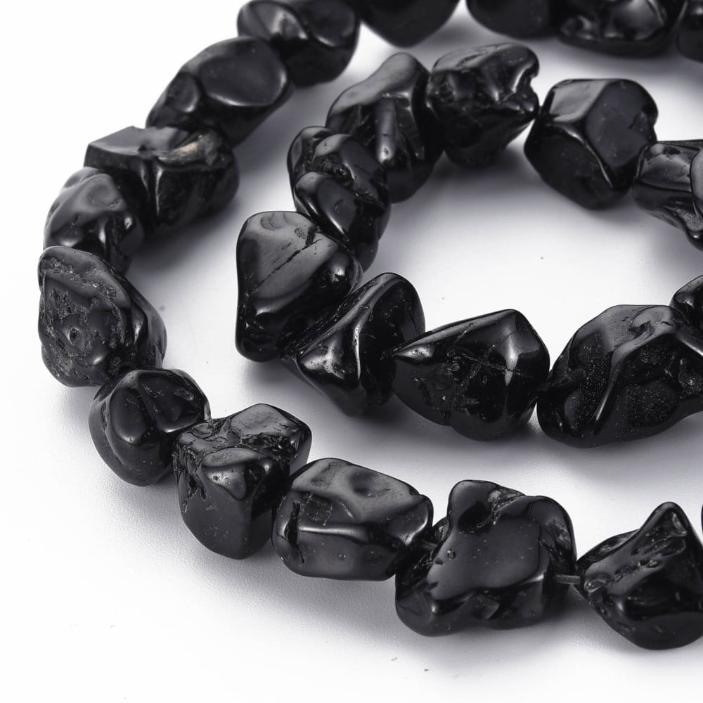 Natural Black Spinel Beads Strands 10~20x10~17x8~15mm Hole: 1mm 26pcs/strand 15.7 inch