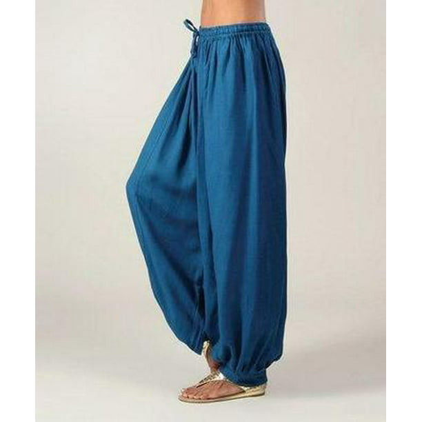 KORSIS - Women Solid Color Loose Harem Pants Yoga Pants Baggy Boho ...