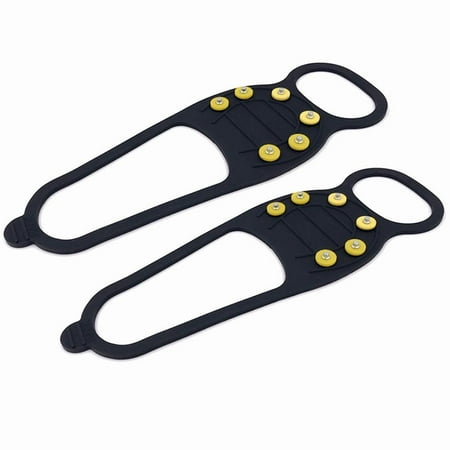 

Worallymy Anti-Slip Shoes Ice Gripper 6-Teeth Ice Cleats Snow Grips Walking Traction Cleats for Boots Shoes Hiking Fishing Walking Mountaineering