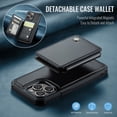 thumbnail image 5 of CoverTrend for iPhone 13 Pro Max Wallet Case with Detachable Card Holder, Case for iPhone 13 Pro Max with RFID Blocking for Women Men Shockproof Hard Rugged Magnetic Stand Phone Case,Black, 5 of 7