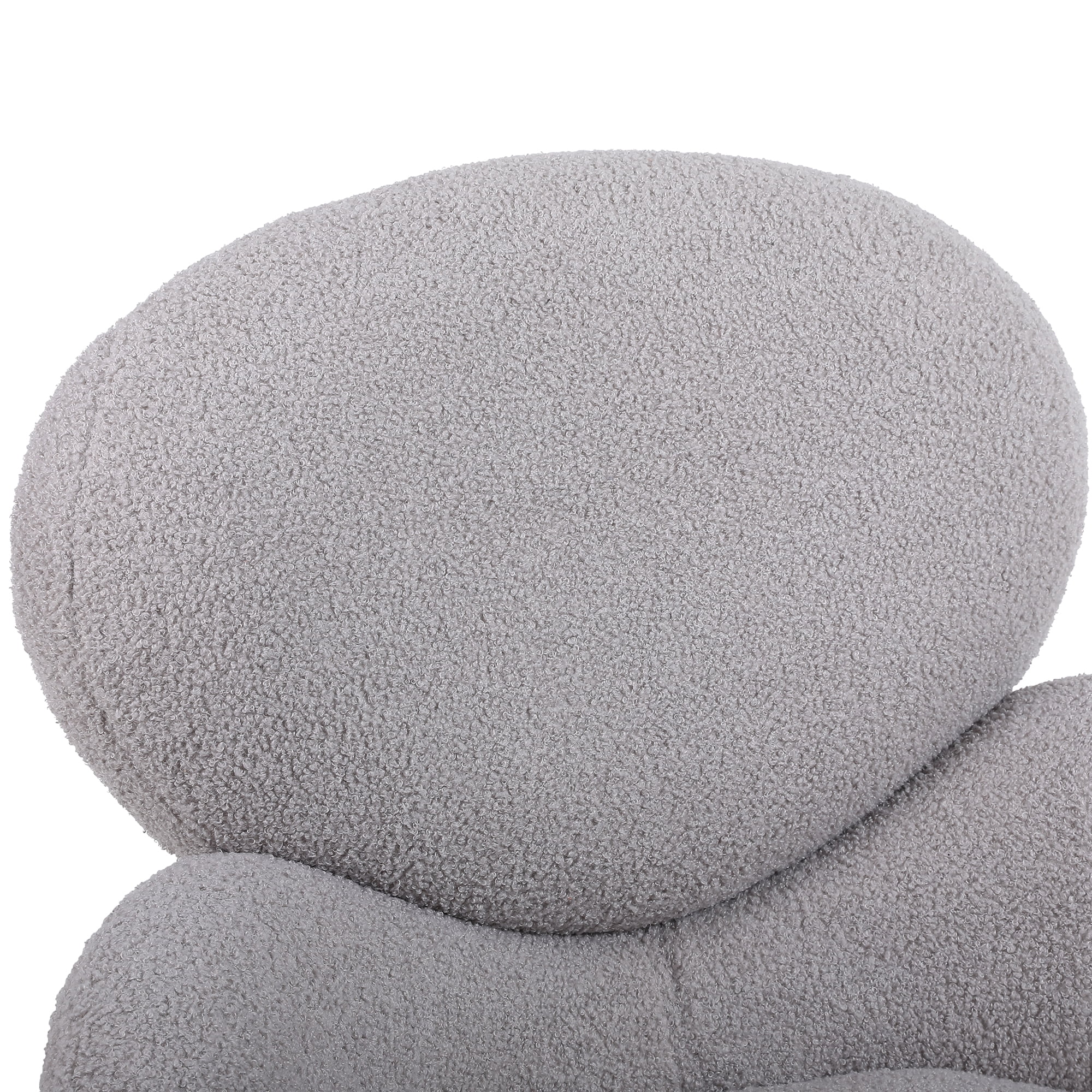 Kadyn Modern Sherpa Armchair with Black Metal Legs, Comfy and Soft Chairs for Bedroom, Grey