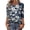 Dark Gray, variant on Hawaiian T-Shirts for Women 3/4 Length Sleeve Crew Neck Shirts Tropical Leaf Print Breathable Tee Fashion Beach Travel Tee,Blue (L)