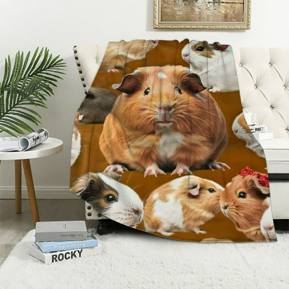 Qinduosi Guinea Pig Blanket - Soft, Fuzzy & Warm - " Small Blanket for Couch, Sofa - Colorful Cute Throw Gifts for Adults, Kids