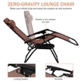 thumbnail image 4 of YRLLENSDAN Zero Gravity Chairs, Patio Folding Lawn Lounge Chairs Outdoor Lounge Patio Furniture Patio Set of 2 w/ Cup Holder & Adjustable Pillows, Brown, 4 of 7