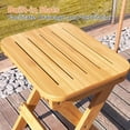 thumbnail image 5 of PERUYQ Bamboo Folding Stool, 13" Small Foot Portable Collapsible Wood Stool for Bathroom, Sauna, Kitchen, Patio, Garden, Camping (Beige), 5 of 8