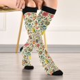 thumbnail image 5 of FORMRS Womens Knee High Socks Casual Long Thick Travel Daily Wear, 1 Pair, Beige Cartoon Animals, 5 of 6