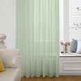 thumbnail image 6 of Sage Green Striped Sheer Curtains 54 Inches Long, Modern Simple Farmhouse Beige Light Filering Curtains, Breathable Simi Curtain Privacy Drapes for Kitchen Bathroom Lightweight Small Window Treatment, 6 of 9