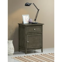 Glory Furniture Izzy 1 Drawer 1 Door Nightstand in Gray