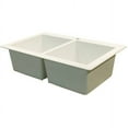 thumbnail image 4 of Transolid Radius 33in x 22in silQ Granite Drop-in Double Bowl Kitchen Sink with 4 CADE Faucet Holes, In White, 4 of 4