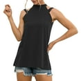 thumbnail image 5 of Sngxgn Women's Camisole Tops V Neck Cami Sleeveless Spaghetti Straps Blouse Casual Racerback Shirt(Black,L), 5 of 6