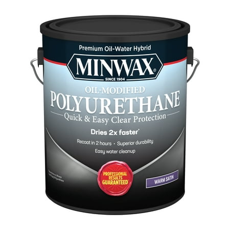 Minwax Water Based Oil-Modified Polyurethane, Satin, Clear, 1 Gallon