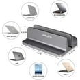 thumbnail image 3 of (Version Améliorée) Support d'Ordinateur Portable Vertical, Support d'Ordinateur Portable Réglable (jusqu'à 17,3 Pouces) Compatible pour MacBook Pro / Air, Surface Microsoft, Ordinateurs Portables de Jeu, (Gris), 3 of 7