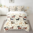 thumbnail image 2 of Erosebridal Pet Dachshund Bed In A Bag Twin Size,Cute Animal Bed Set,Beige Brown Bedding Twin Size, Super Cozy Room Decorative,7 Pieces, 2 of 5
