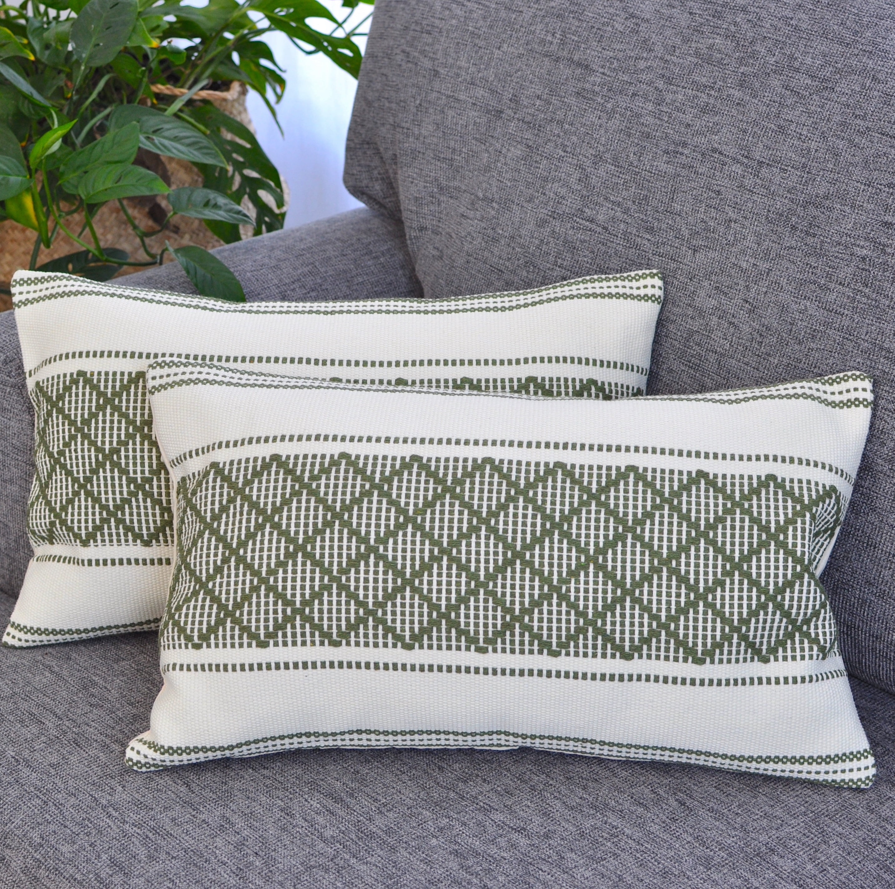 Rectangle and Lumbar White or Natural Linen Burlap Pillow Cover