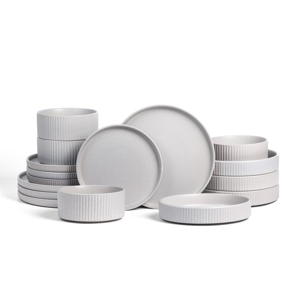 Stone Lain Haven 16-Piece Dinnerware Set Stoneware, Grey