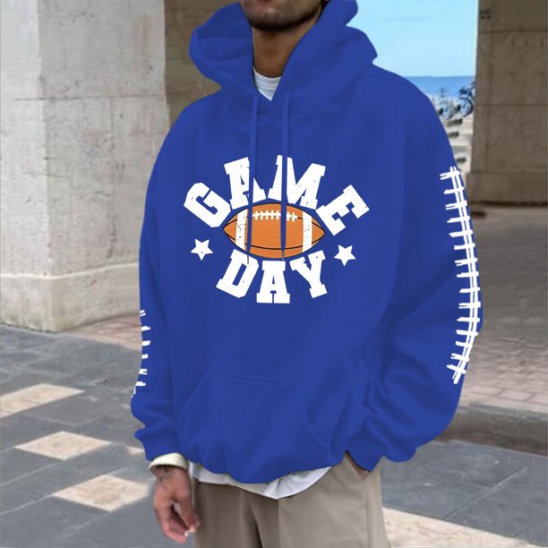 WILLBEST Sudaderas De Hombre Sudadera con Capucha para Hombre con Estampado De Fútbol Sudadera Informal Holgada para Uso Diario Cómoda y Cálida Moda De Otoño e Invierno Mediana