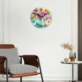 thumbnail image 3 of Battery Operated Analog Wall Clocks Non-Ticking Silent Modern Clock Decorative for Home,Office-Colorful Flowers In Glass Vase On Table With Blurred Background(16inch), 3 of 4