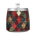 thumbnail image 7 of Yayeee Ashtray with Lid for Cigarette Smokeless Stainless Steel Home Ash Holder, Dark Tartan Pattern, 7 of 7