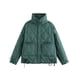 thumbnail image 2 of Chaqueta acolchada ligera con cuello levantado para mujer, abrigo con cremallera, Parka acolchada corta de algodón, ajuste suelto, Otoño e Invierno, 2 of 5