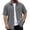 Gray #021, variant on Men's Corduroy Shirt Jacket Big and Tall Short Sleeve Cotton Jacket Button Down Summer Flannel Overshirt