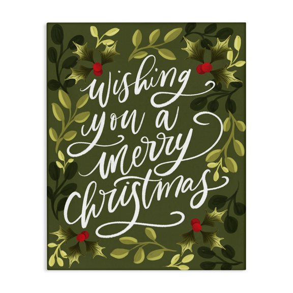 Stupell Industries French Country Wishing You Merry Christmas Canvas Art, 16 x 20, by Isabela Schielke