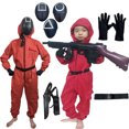 thumbnail image 2 of Disfraz de Halloween para adultos, niños, mujeres y hombres, mono rojo para espectáculos, ropa de fiesta para niñas y adultos, 2 of 5
