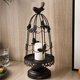 thumbnail image 5 of Candelabro decorativo con forma de jaula para pájaros, exquisito para decoración rústica del hogar (negro), 5 of 6