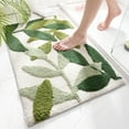 Tainini Clearance!!! Green Leaves Bath Mat, Non Slip Large Plant Monstera Leaf Bath Rug