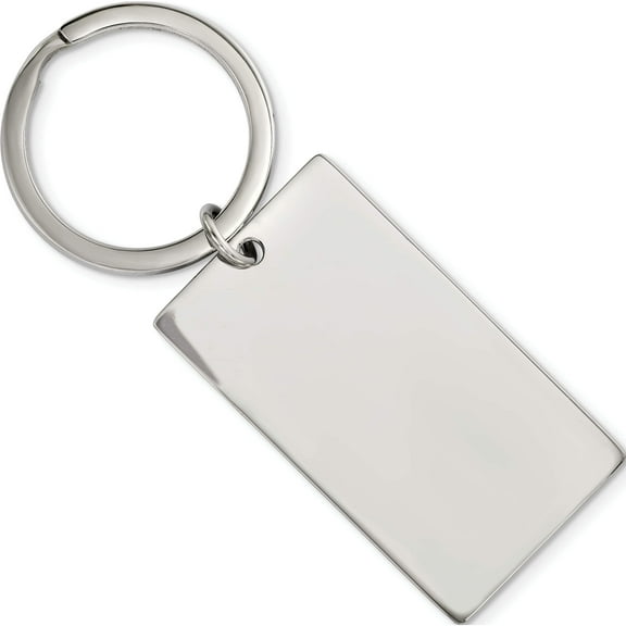 Stainless Steel Brushed & Polished 1.85mm Rectangle Reversible Key Ring (82.56 X 29) Made In China srk150