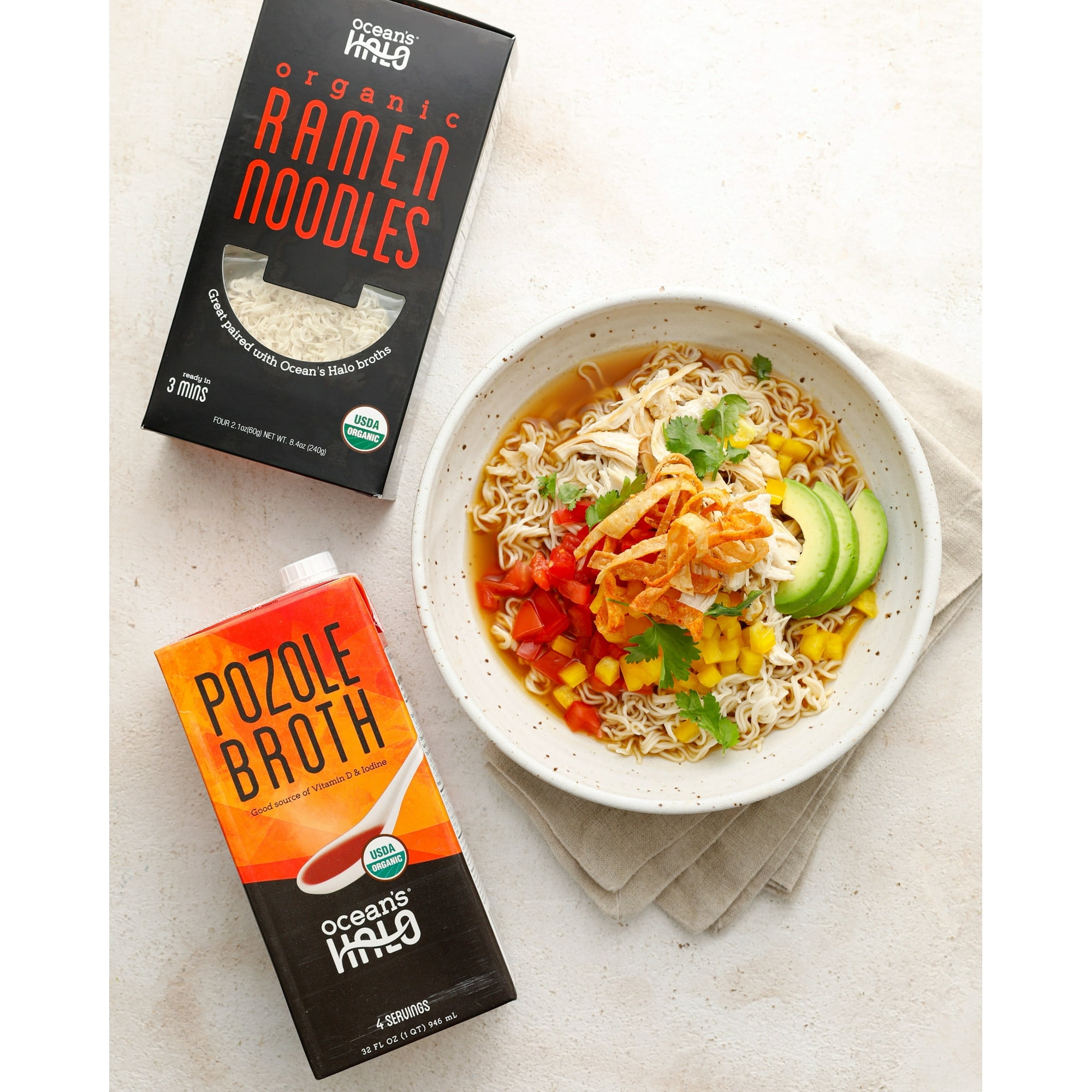 Ocean's Halo, Organic Ramen Noodles, Vegan, USDA Organic, Fast and Easy, 8.4 oz