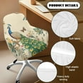 thumbnail image 5 of Xixirimido Peacock Floral Butterfly Pattern Swivel Office Arm Chair Covers Stretch Soft Desk Chair Slipcovers, Curved Back Leisure Armrest Chair Protector Accent Dining Chair Cover, 5 of 7