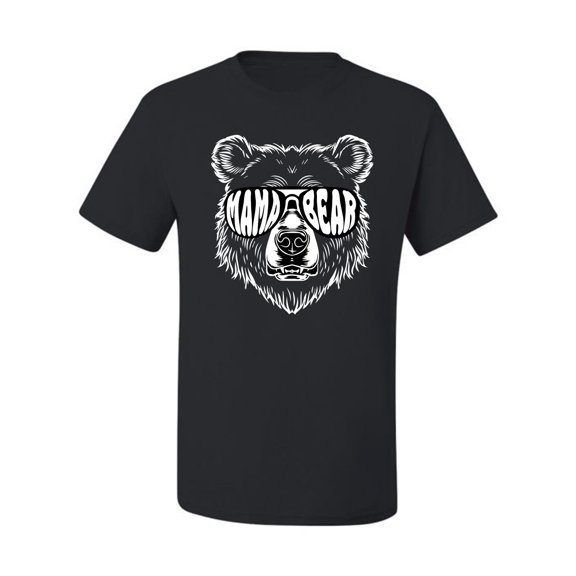 Wild Bobby Mama Bear Face Glasses Men Tee