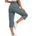 thumbnail image 7 of felwors Womens Capris with Pockets Loose Fit Casual Capri Pants Dressy Lightweight Ladies Baggy Cargo Pants for Hiking Light Gray for Size XL, 7 of 7