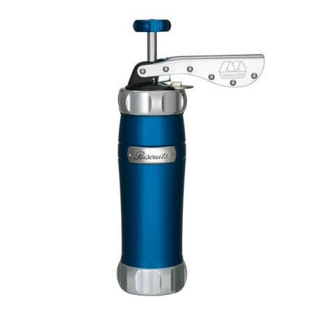 - Marcato Atlas Deluxe Biscuit Maker Cookie Press, Made in Italy, Stainless Steel, Blue, Includes 20 Cookie Disc Shapes