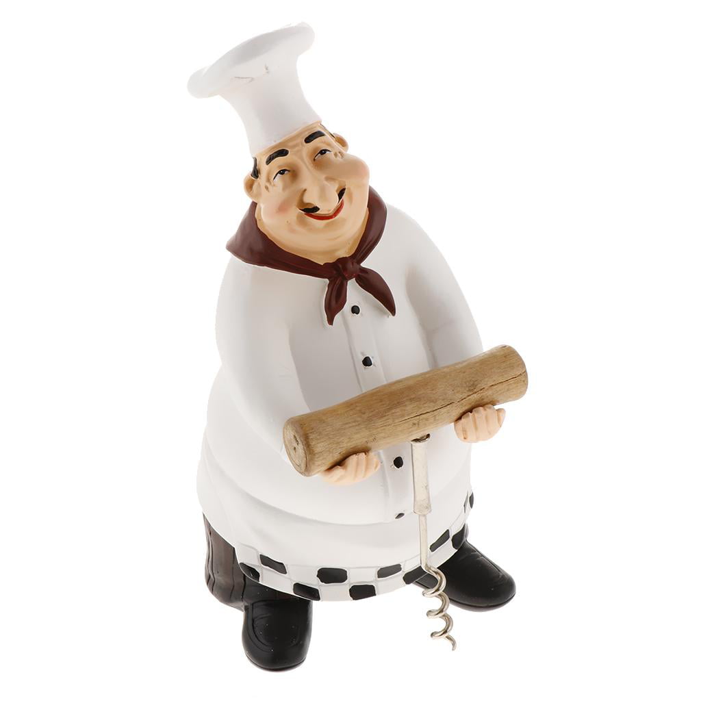 Resin Decorative Ornaments,Cook Statue,Chef Figurines with Beer Opener 