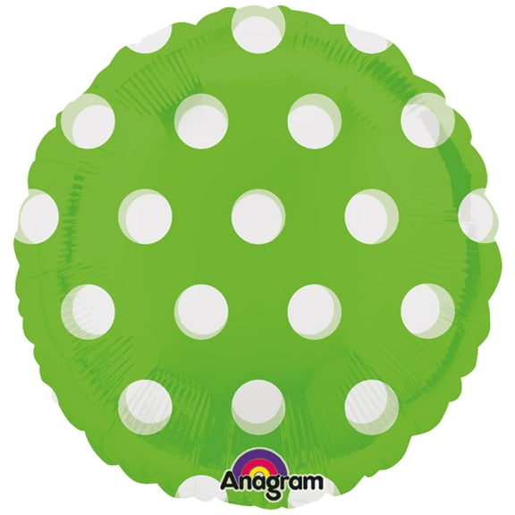Anagram Bright Happy Polka Dotted Summertime 18" Foil Balloon, Green