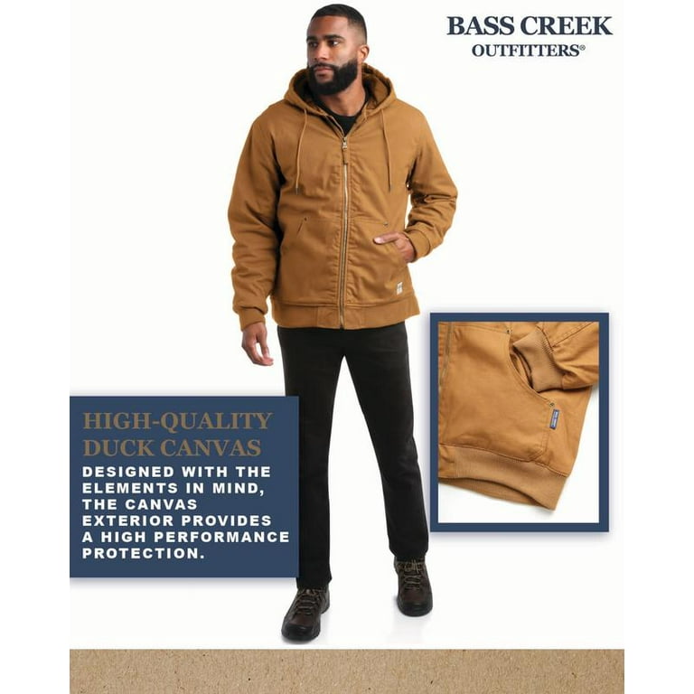Bass Creek Outfitters Men s Jacket Duck Canvass Winter Coat with Tricot Lining Heavy Duty Workwear Outerwear M XXL Walmart