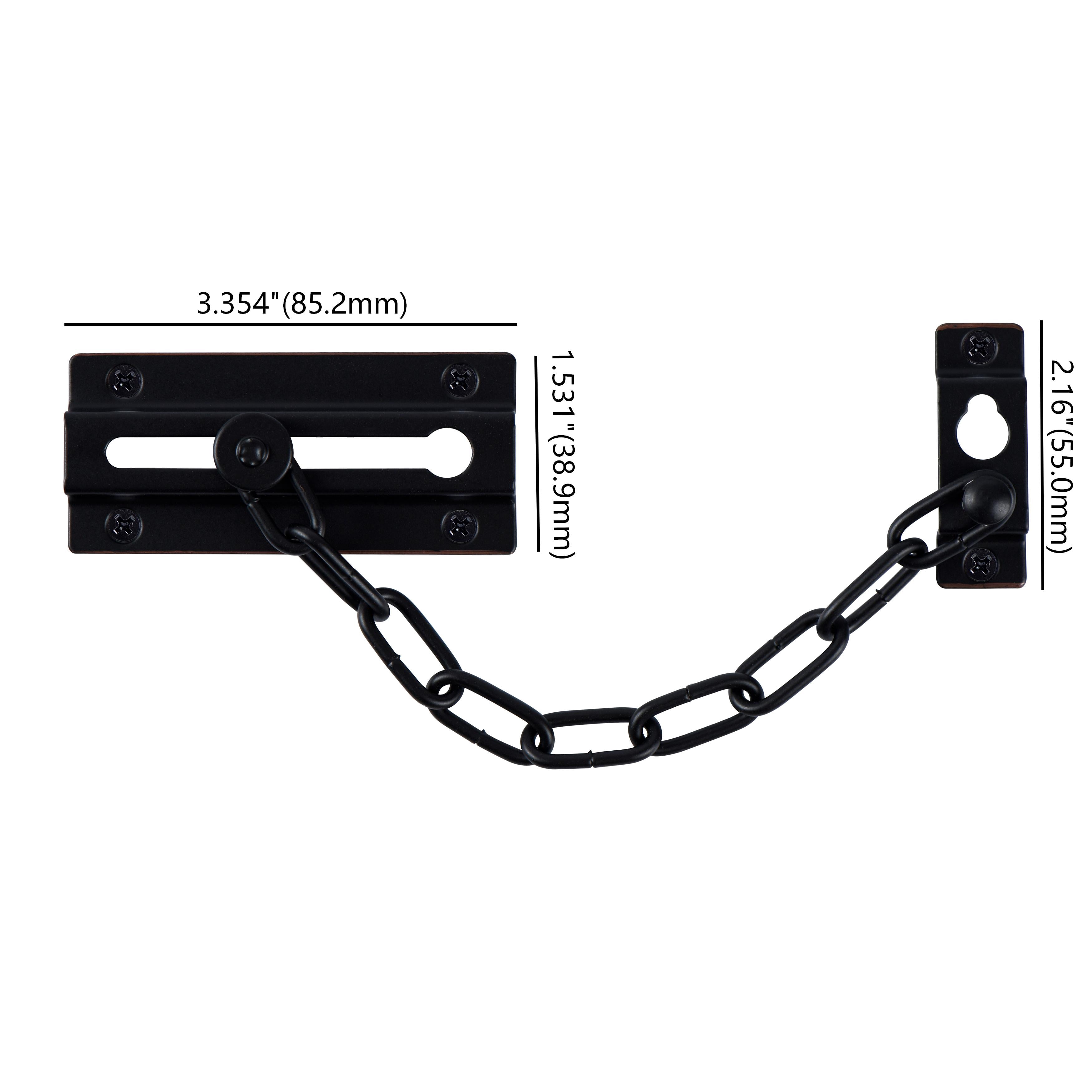Hyper Tough 4-1/2 Inch Privacy Door Chain in Oil Rubbed Brass Finish with Mounting Hardware