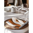 thumbnail image 6 of Burnt Orange White Moire Cloth Napkins Set of 4 Reusable Dinner Napkins, Modern Abstract Art Cocktail Napkin Washable Table Napkins for Wedding/Holiday Party/Baby Shower 20"x20", 6 of 7