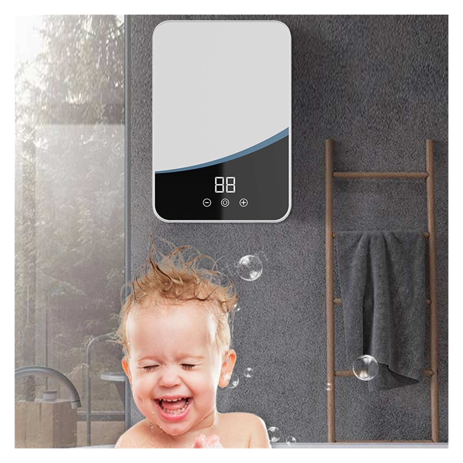Electric Hot Water Heater 5500W Instant Tankless Water Heater Bathroom Shower Multi-purpose Household Hot-Water Heater ,Energy Saving