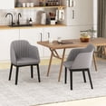 thumbnail image 4 of Gymax 4PCS Modern Dining Chairs Upholstered Velvet Accent Chairs w/ Curved Backrests, 4 of 9