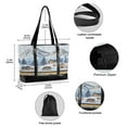 thumbnail image 2 of FORMRS Canvas Laptop Tote Bag for Women with 15.6" Computer Compartments Shoulder Handbag, Winter Village, 2 of 7