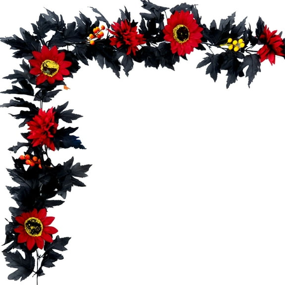 Zmeidao Fall Garland Maple Leaf Garland, Autumn Garland with Pumpkin and Sunflower Hanging Vine Garlands Thanksgiving Decorations Home Outdoor Decor 70.9in