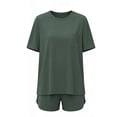thumbnail image 3 of yillto Womens Shorts Set 2 Piece Outfits Summer Lounge Short Sleeve Tops Matching Sweatsuit Casual Sets, 3 of 5