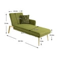 thumbnail image 7 of Comfy Upholstered Sofa Accent Sofa, 66.14" Velvet Sofa Futon Sofa Bed with Metal Feet & Adjustable Angle, Modern Chaise Lounge Sofa Convertible Sofa Sleeper with Arm for Living Room Bedroom, Green, 7 of 7