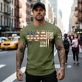 thumbnail image 5 of Mens 250 Anniversary USA Shirt Crew Neck Tops American Flag Tshirt Short Sleeve Tee Patriotic 1776-2026 Shirts 250th Anniversary Shirt Mens Tops Army Green L, 5 of 5