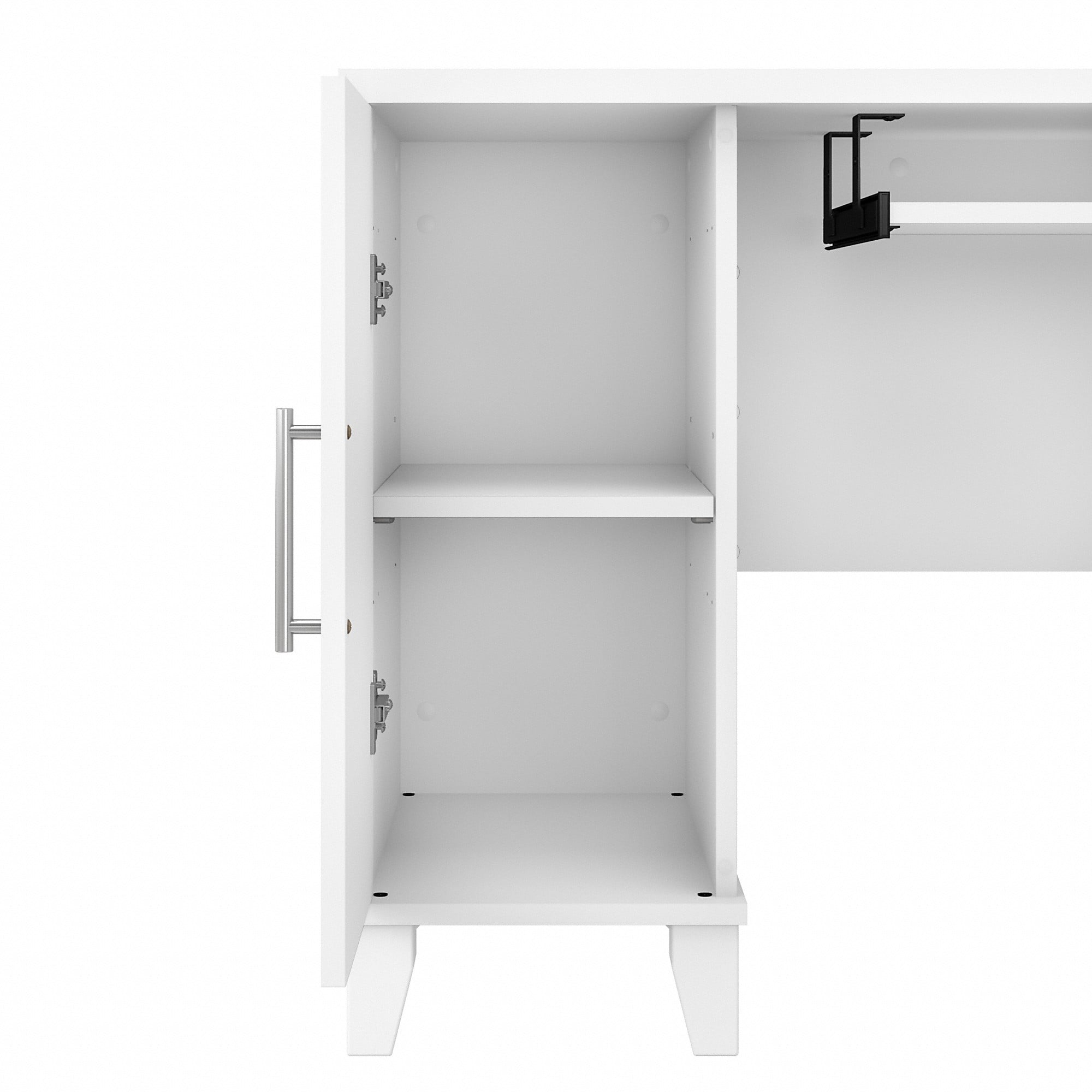 Bush Furniture Somerset 72" L Desk and Hutch with Storage, White