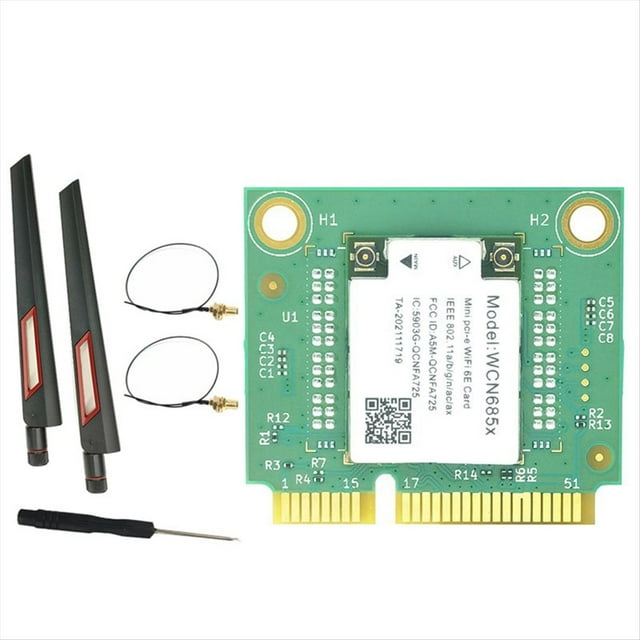 WCN685 NFA725 NFA765 WIFI6E AX6000 WiFi Module 2.4G 5G 6G Bluetooth5.2 Mini PCIE Wireless WiFi Card+2X10DB Antenna