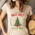 thumbnail image 4 of Holly Jolly Social Club T-Shirt | Christmas Tree Graphic Tee, Natural, Size L, 4 of 6