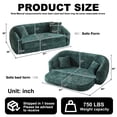 thumbnail image 2 of Leumius 87" Convertible Futon Sofa Bed, Corduroy Curved Boneless Couch with High Backrest, 2-in-1 Fold-Out Sleeper Sofa with Pull-out Couch Bed,Green-Square Pillow, 2 of 6